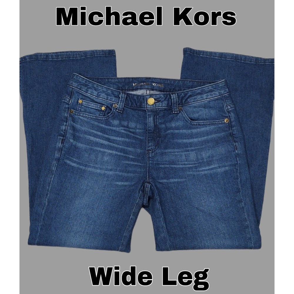 Michael Kors Slit Wide Leg Jeans, Size 4‎